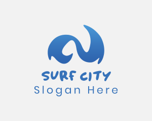 Abstract Blue Wave logo design