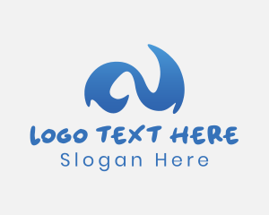 Island - Abstract Blue Wave logo design