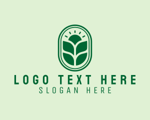 Sustainability - Sunset Crops Planting logo design