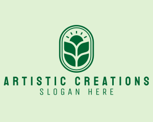 Sunset Crops Planting logo design