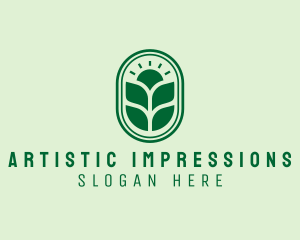 Sunset Crops Planting logo design