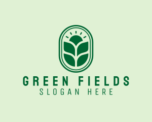 Fields - Sunset Crops Planting logo design