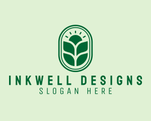 Sunset Crops Planting logo design