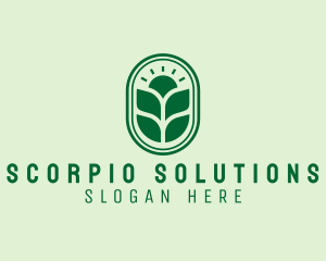 Sunset Crops Planting logo design