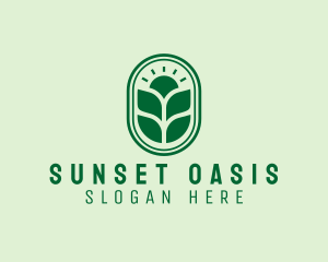 Sunset Crops Planting logo design