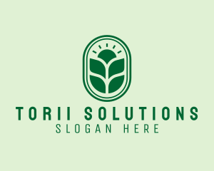 Sunset Crops Planting logo design