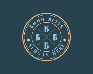 Hipster Fashion Boutique Stamp logo design