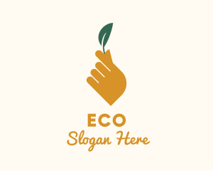 Herb Leaf Hand Logo