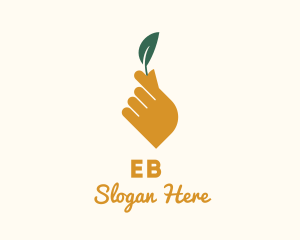 Vegetarian - Herb Leaf Hand logo design