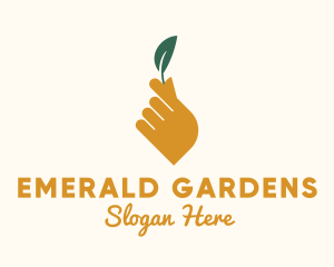 Herb Leaf Hand logo design