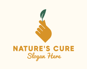 Herbalist - Herb Leaf Hand logo design