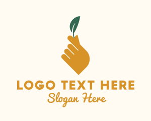 Herb Leaf Hand Logo