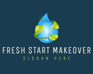 Natural Droplet Leaf logo design