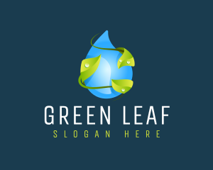 Natural Droplet Leaf logo design