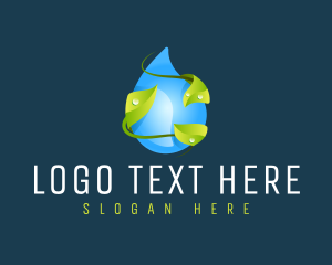 Liquid - Natural Droplet Leaf logo design