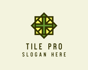 Tiler - Cross Tile Flooring Pattern logo design