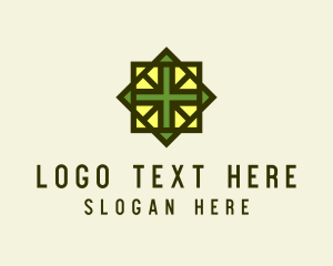 Tile Installation - Cross Tile Flooring Pattern logo design