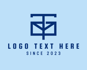 Mobile Application - Chat Mail Letter T logo design