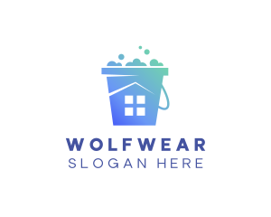 House - Cleaning House Bucket logo design