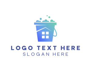 Bucket - Cleaning House Bucket logo design