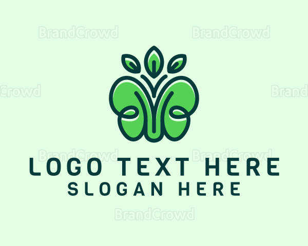 Organic Green Butterfly Logo