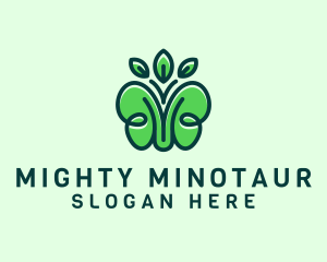 Organic Green Butterfly logo design