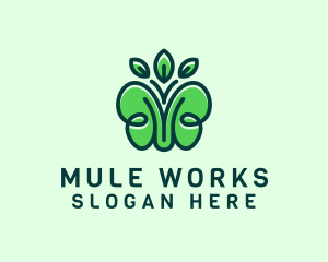 Organic Green Butterfly logo design