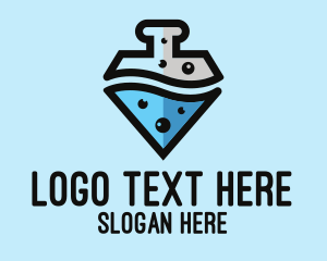 Test Tube - Lab Flask Diamond logo design