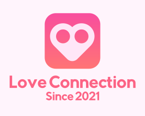 Dating - Heart Dating App logo design