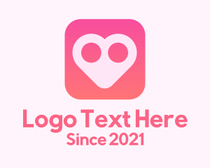 Dating - Heart Dating App logo design