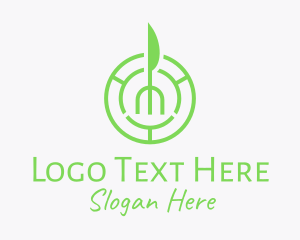 Vegan Restaurant Food Emblem Logo