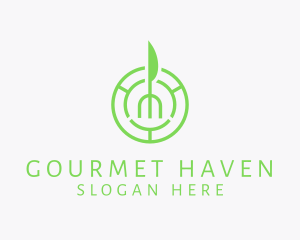 Vegan Restaurant Food logo design