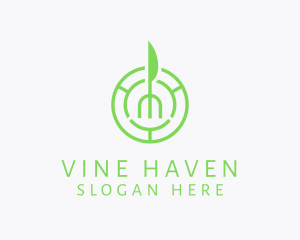 Vegan Restaurant Food logo design