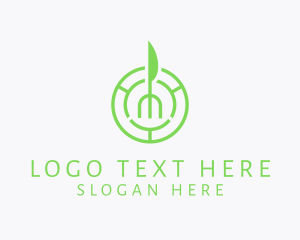 Vegan Restaurant Food Logo