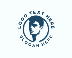 Barbershop - Man Portrait Silhouette logo design