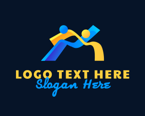 Simple - Modern People Ribbon Community logo design