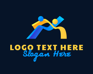 Global - Modern People Ribbon Community logo design