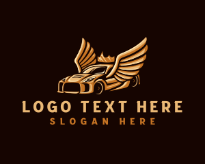 Driving - Luxury Car Wings logo design