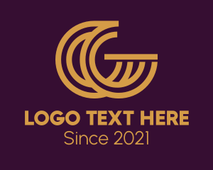 Dynamic - Golden CG Monogram logo design