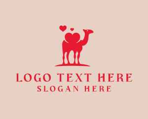 Valentine - Desert Sand Arab Camel Heart logo design