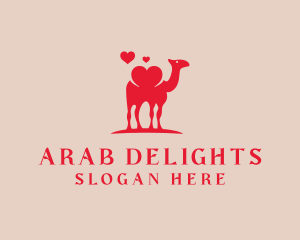 Arab - Desert Sand Arab Camel Heart logo design