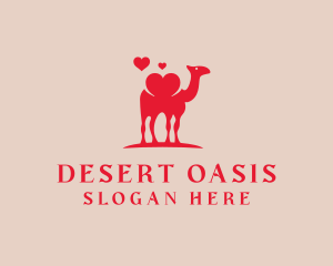Camel - Desert Sand Arab Camel Heart logo design