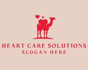 Desert Sand Arab Camel Heart logo design