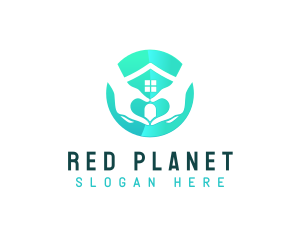 Globe Hands Shelter logo design