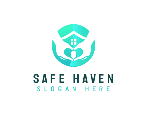 Globe Hands Shelter logo design