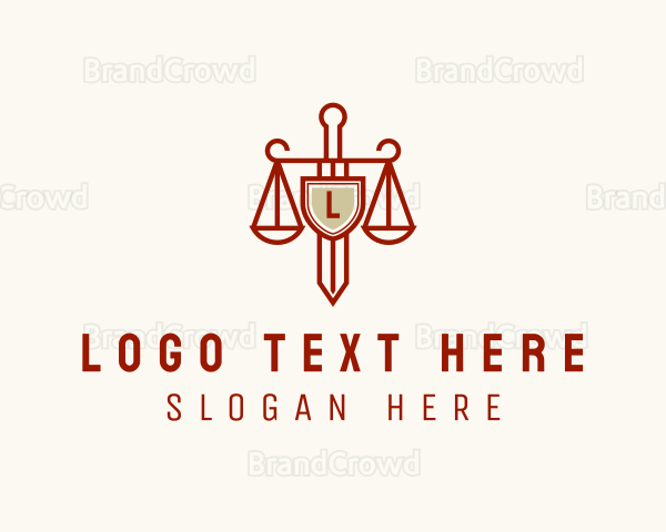 Legal Justice Shield Scales Logo