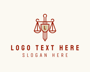 Justice Scale - Legal Justice Shield Scales logo design