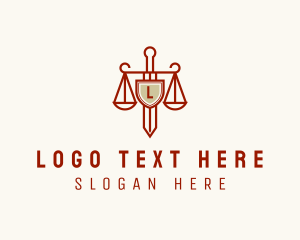 Constitution - Legal Justice Shield Scales logo design