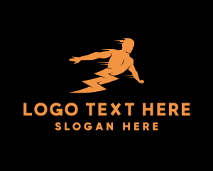Human - Fast Human Lightning logo design
