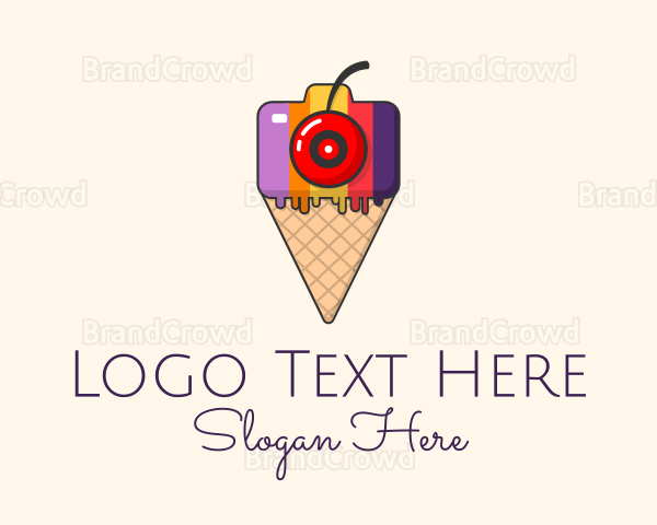 Colorful Camera Ice Cream Logo